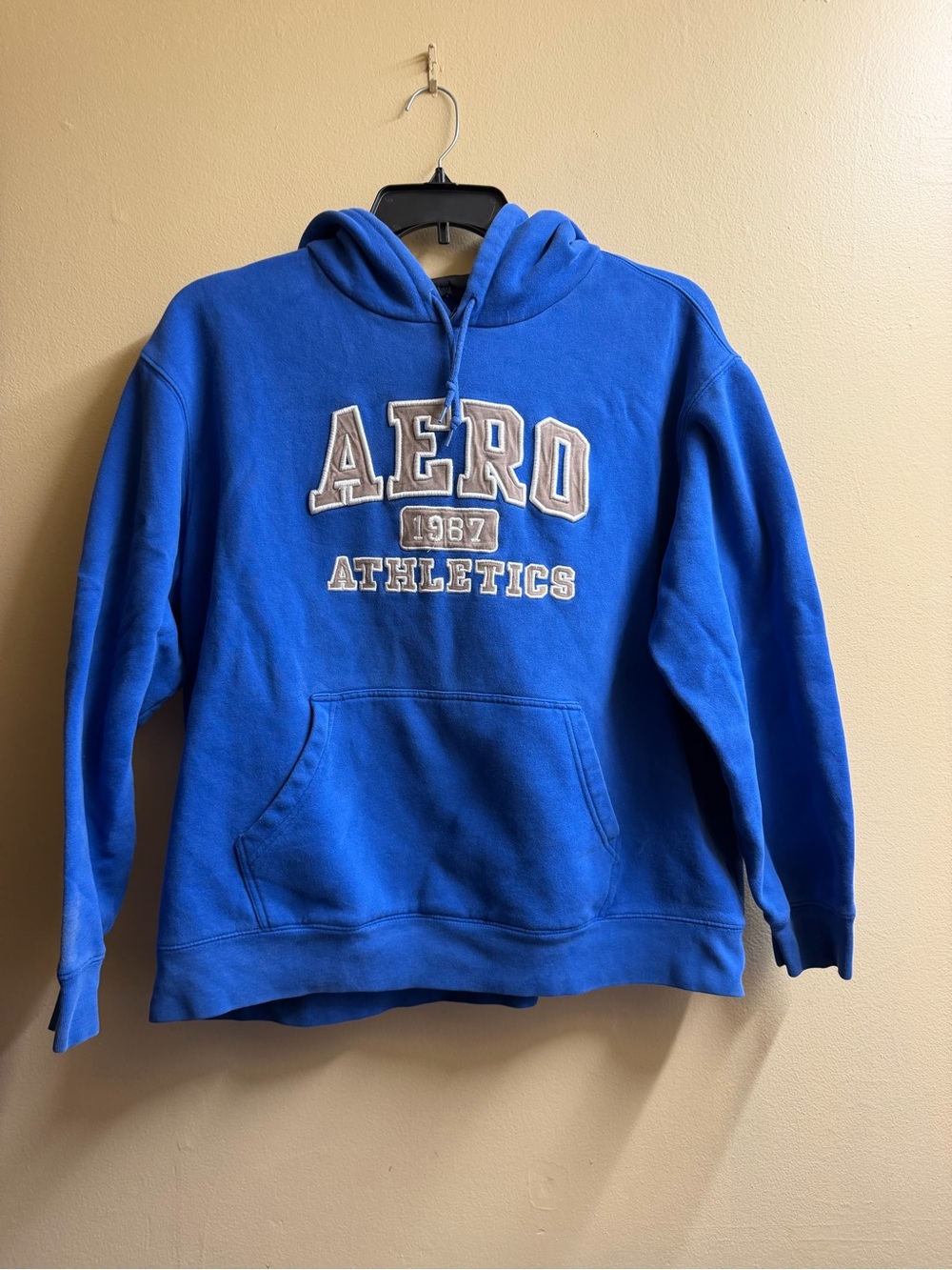 Aeropostale AERO 1987 Blue Spellout Hoodie Large